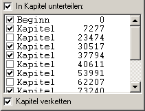 Dialog Kapitel einfügen